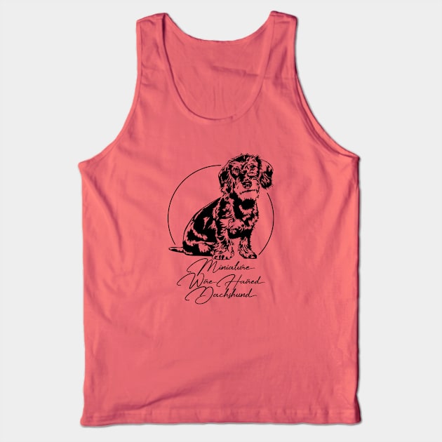 Funny Miniature Wire Haired Dachshund dog portrait Tank Top by wilsigns